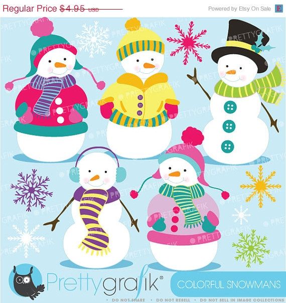 Snowman Digital Clip Art