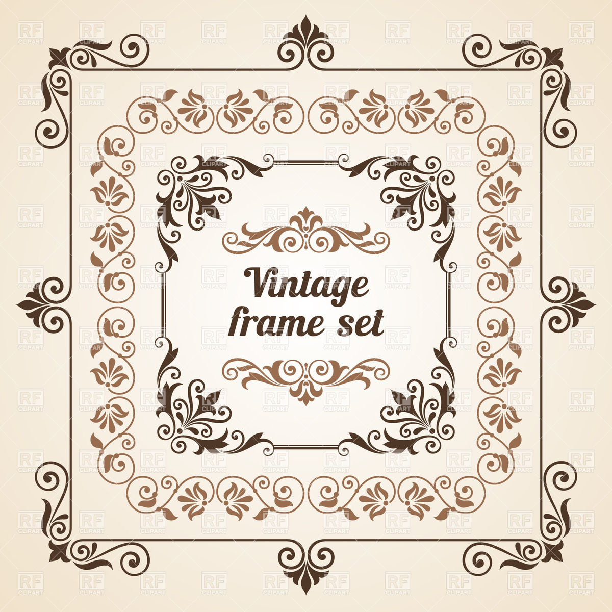 Square Vintage Frame Border Clip Art