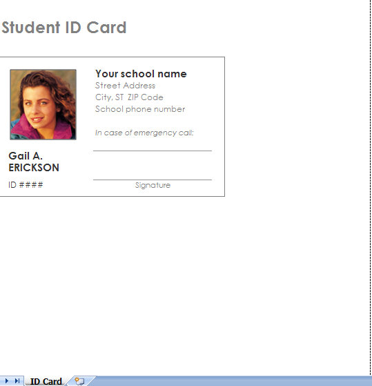 Student ID Card Template