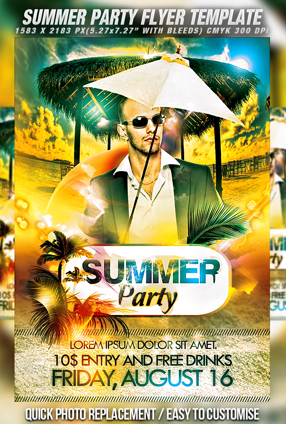 Summer Party Flyer Template Free