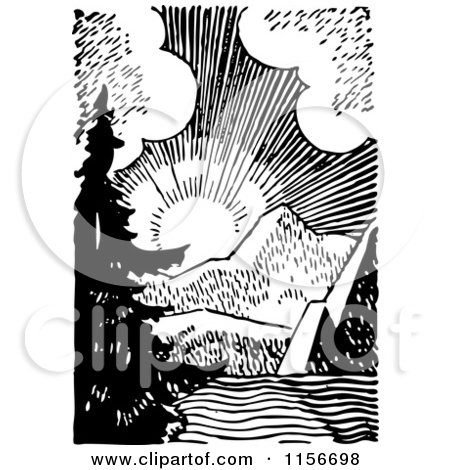 Sunrise Clip Art Black and White