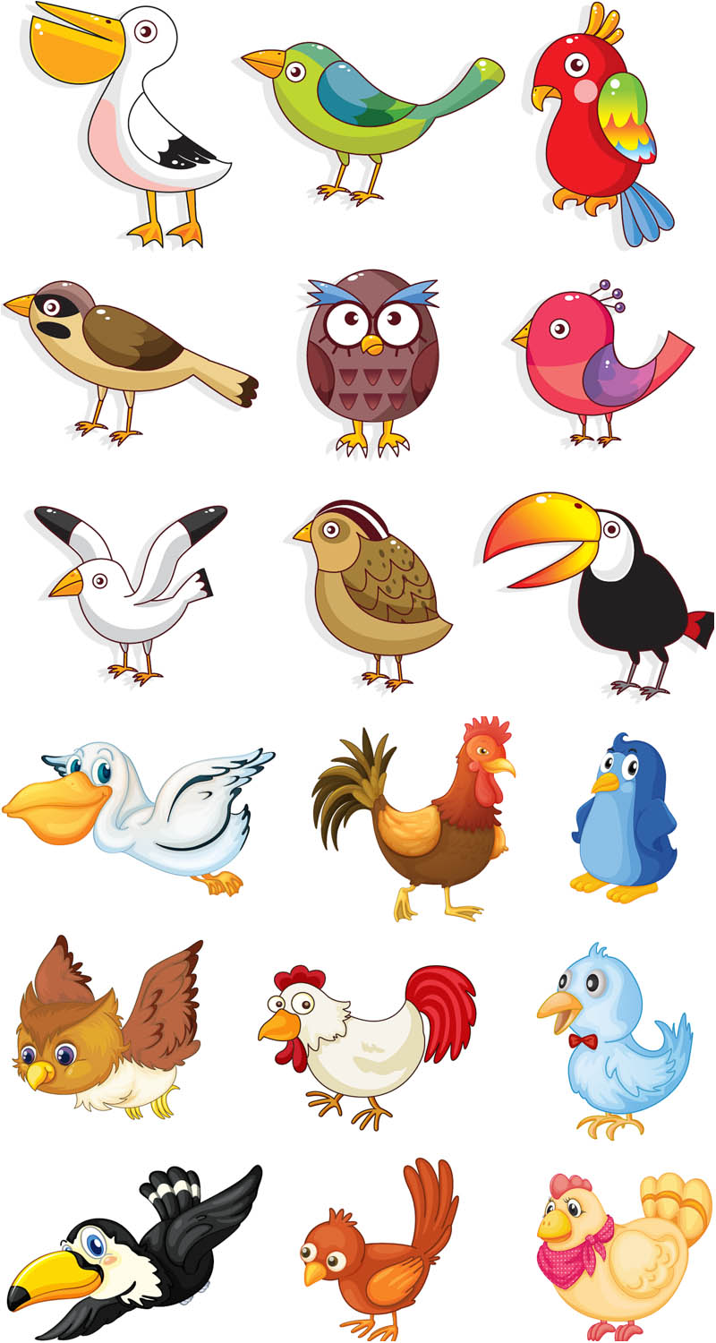 14 Cartoon Bird Vector Images