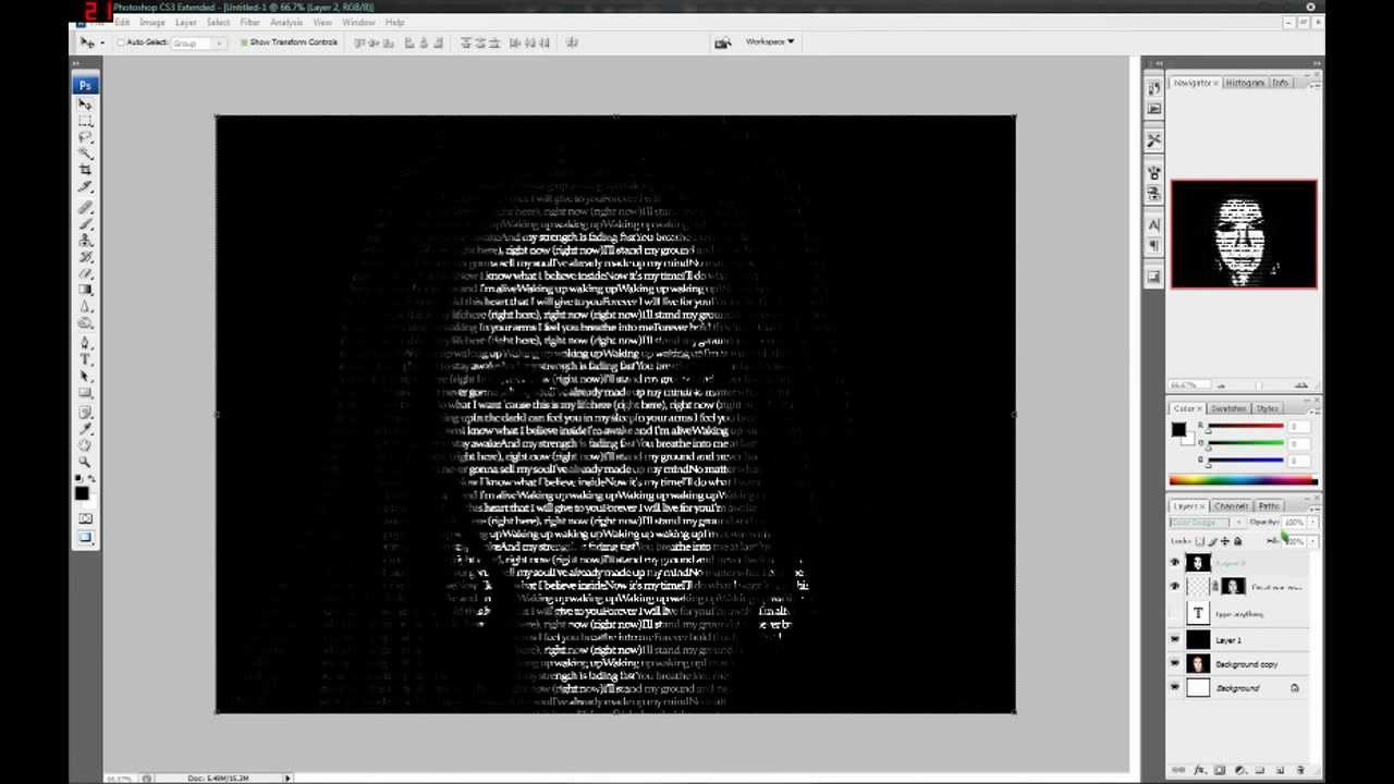 Text Portrait Photoshop Tutorial