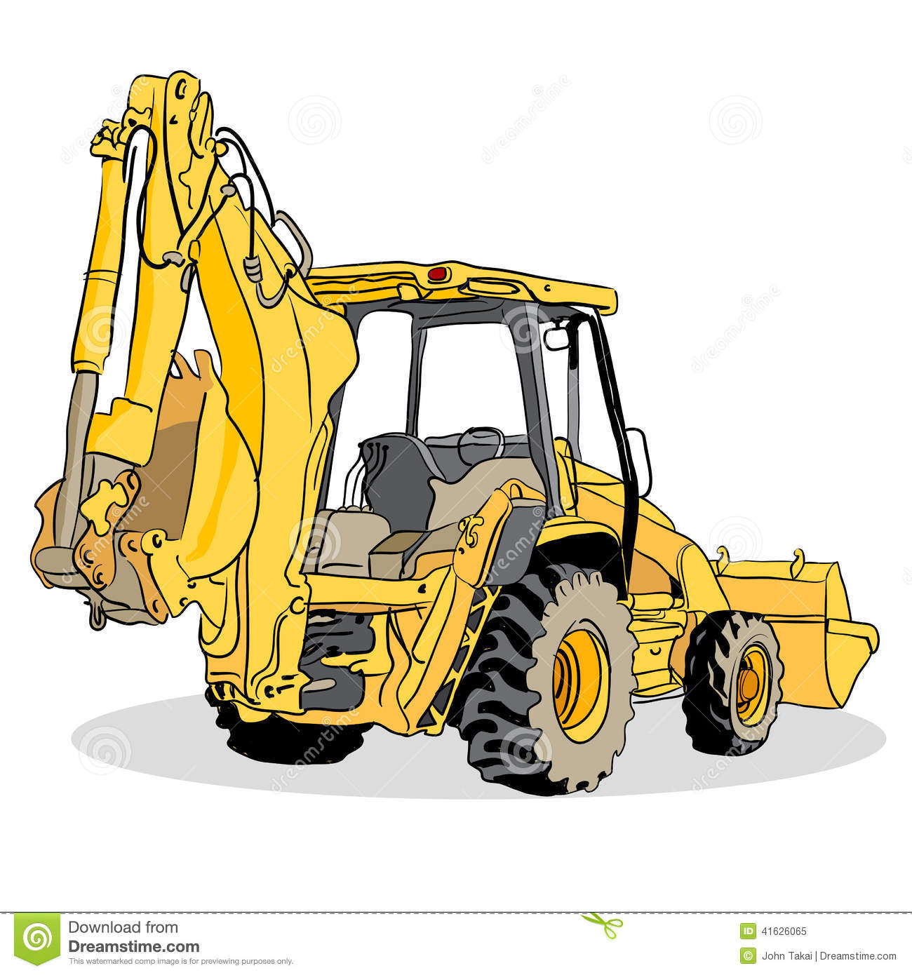 Vector Art Clip Backhoe Loader