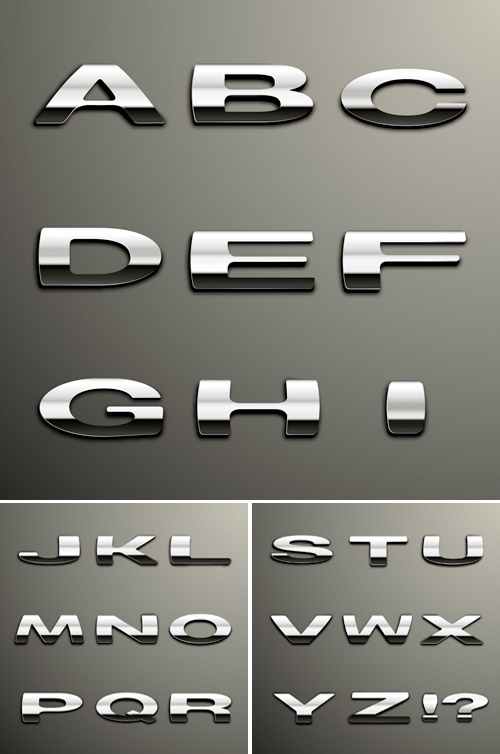 Vector Chrome Alphabet Letters