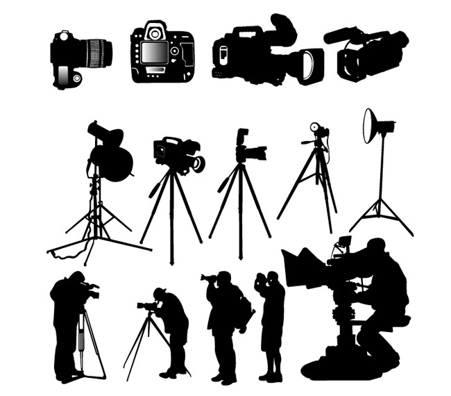 Video Camera Silhouette Vector Clip Art