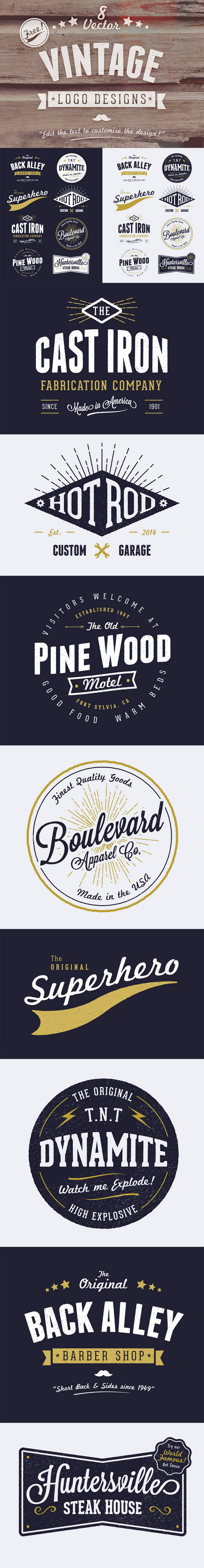 Vintage Design Vector Logo Vintage Design Vector Logo