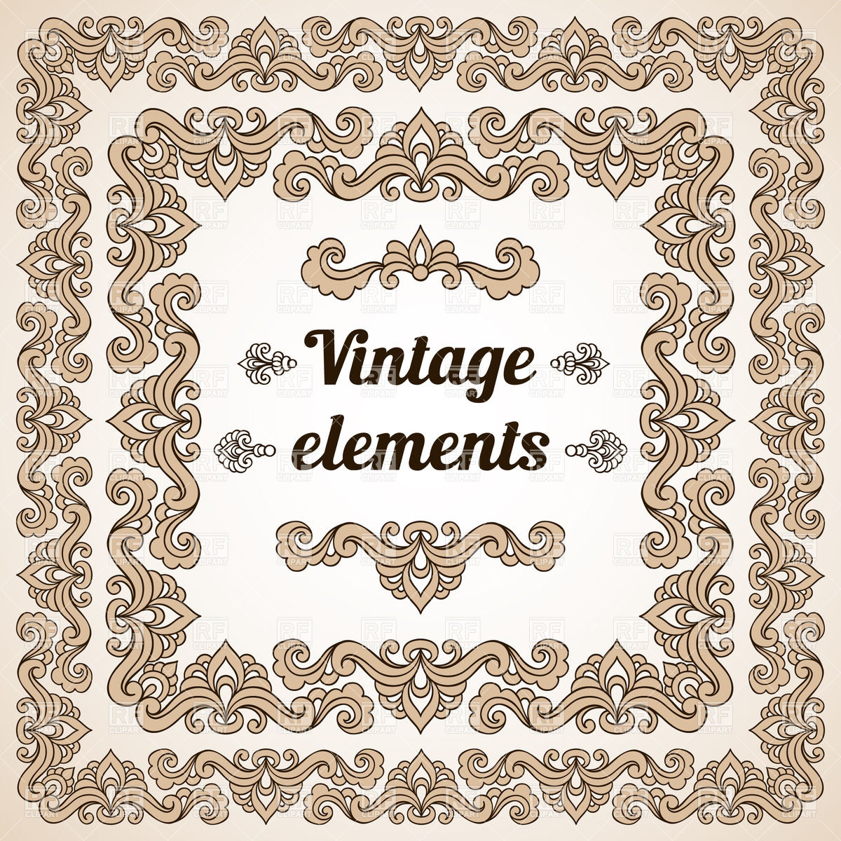 Vintage Square Border Clip Art