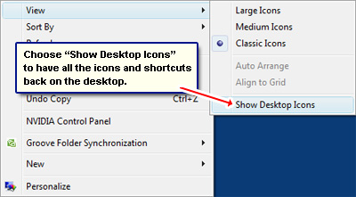 Windows Vista Show Desktop Icon