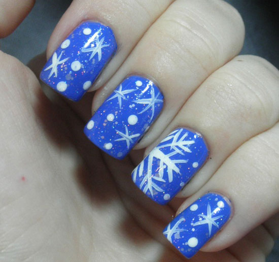 Winter Snowflake Nail Art Design