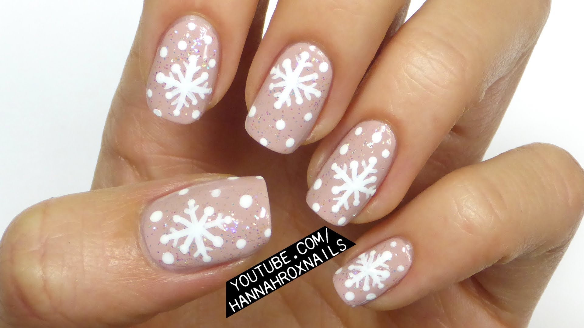 Winter Snowflake Nail Art Design