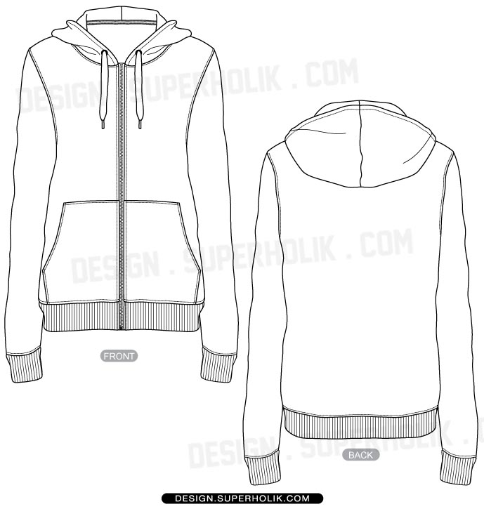 Zip Hoodie Template