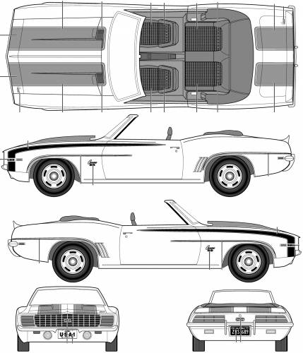 1969 camaro drawing proportions