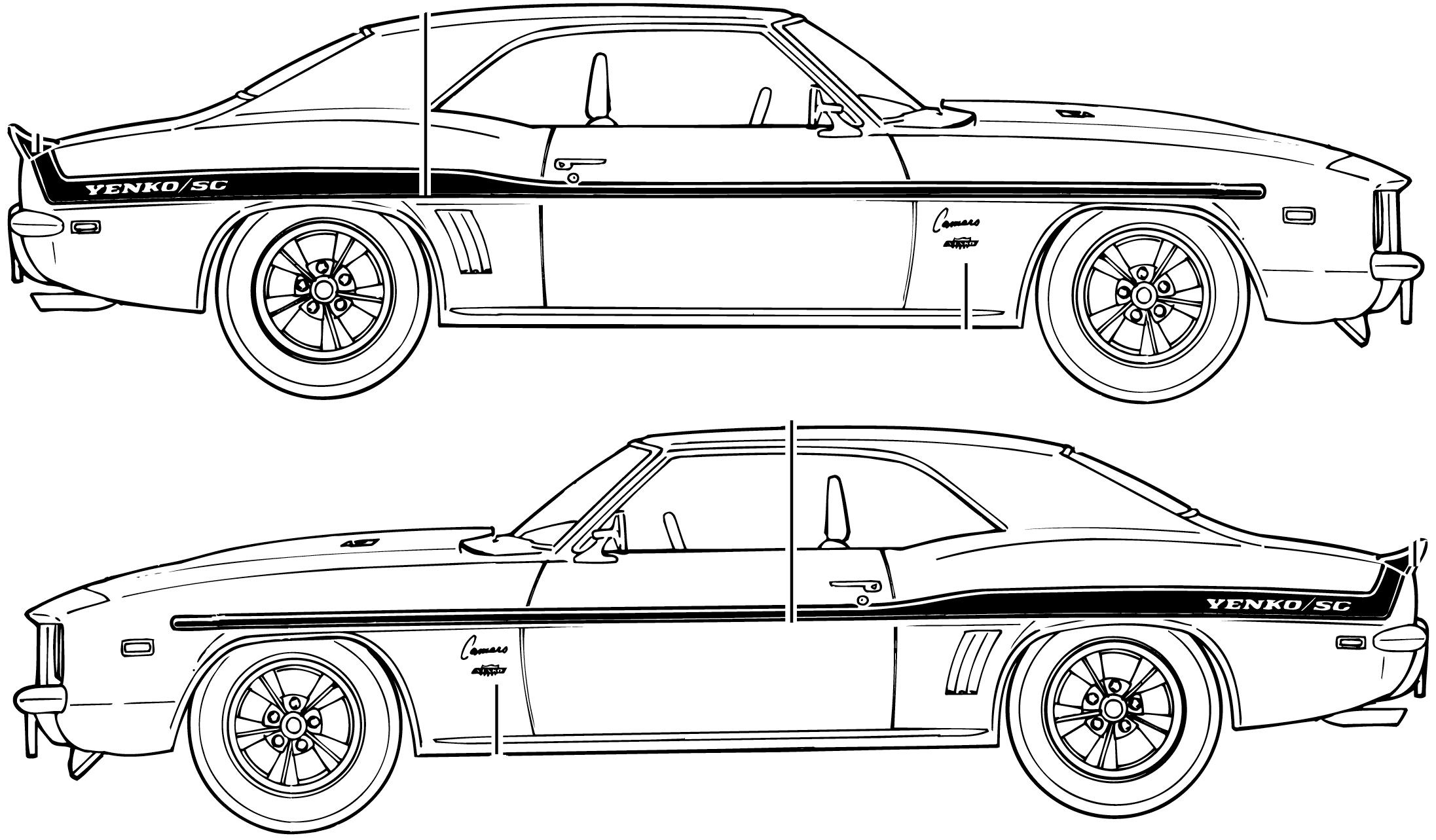 1969 camaro drawing proportions