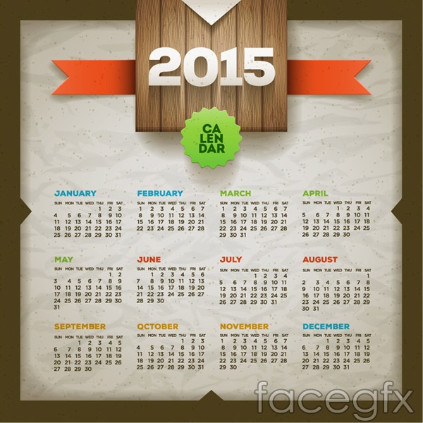 2015 Calendar Vector Free Download