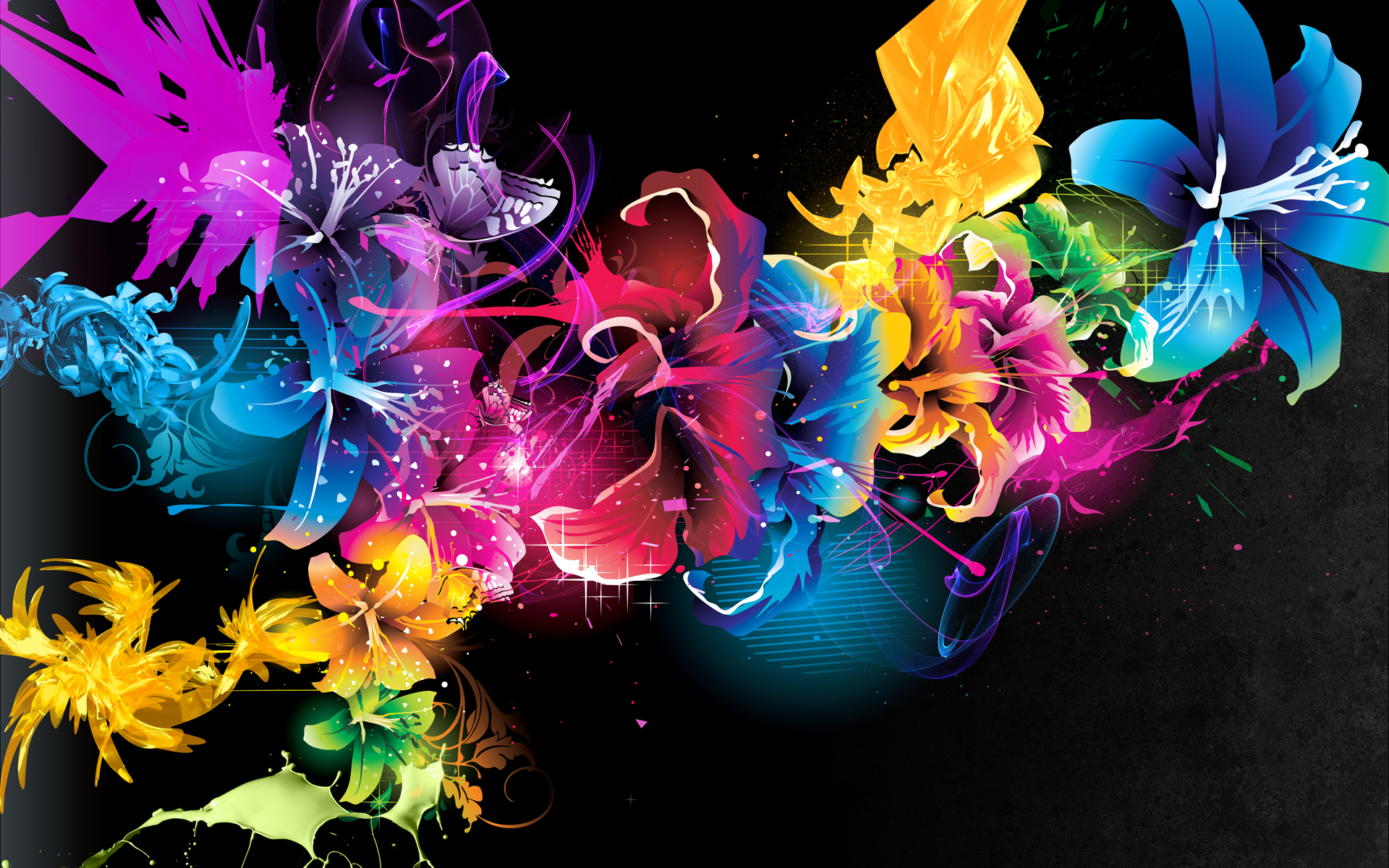 3D Colorful Flowers