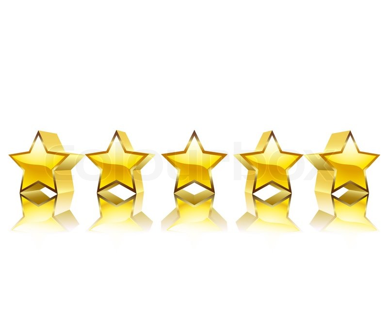 5 Gold Stars Clip Art