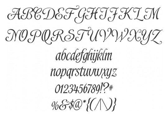 Beautiful Script Fonts Alphabet