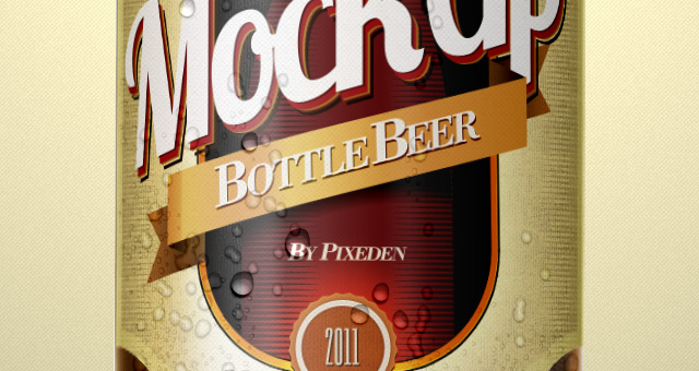 Beer Bottle PSD Template