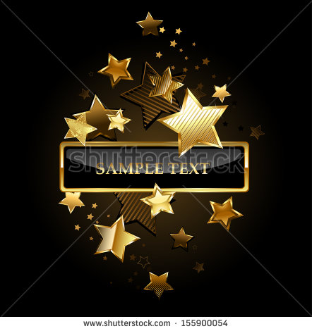 Black and Gold Stars Border