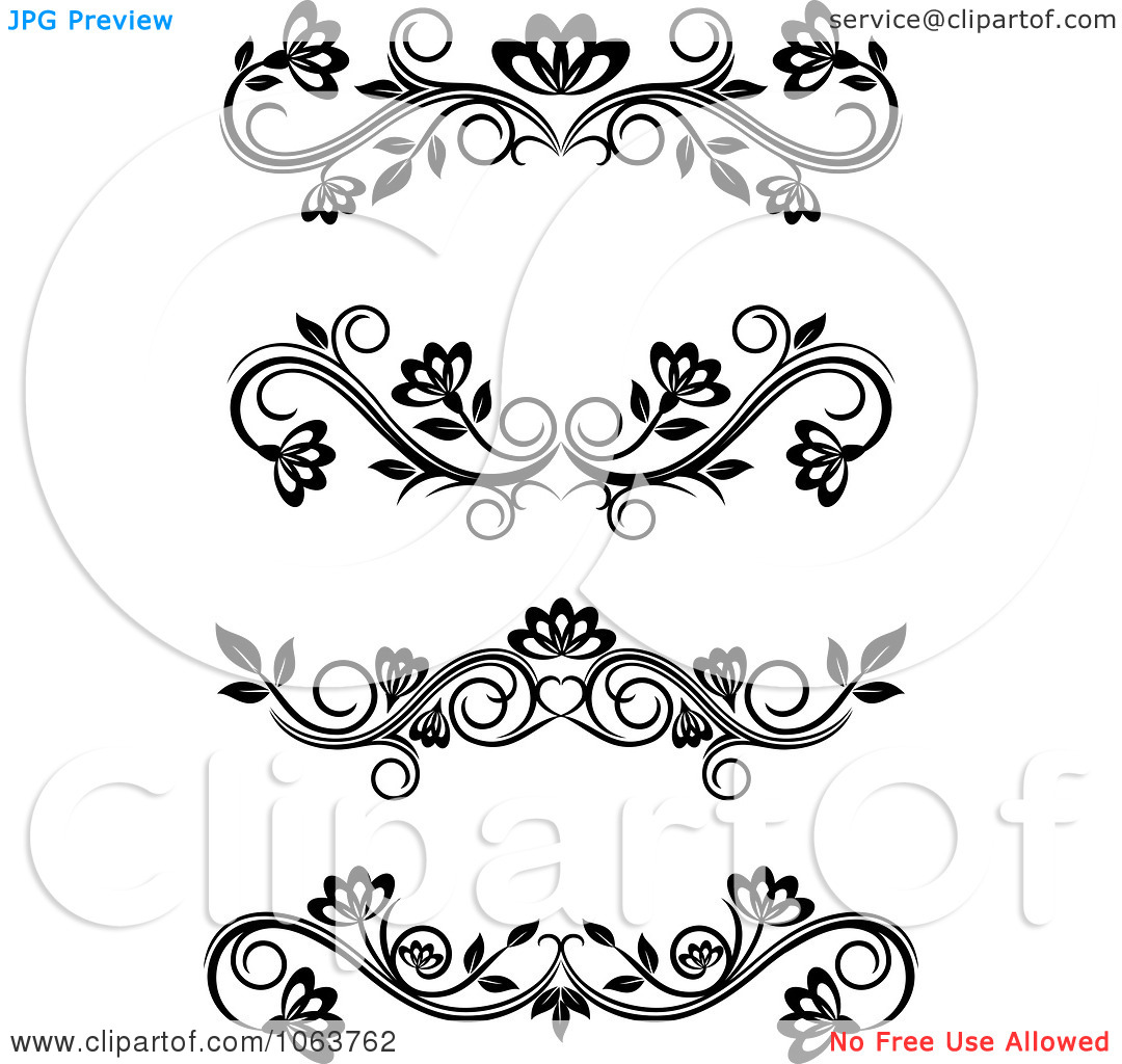 Black and White Flourish Border Free