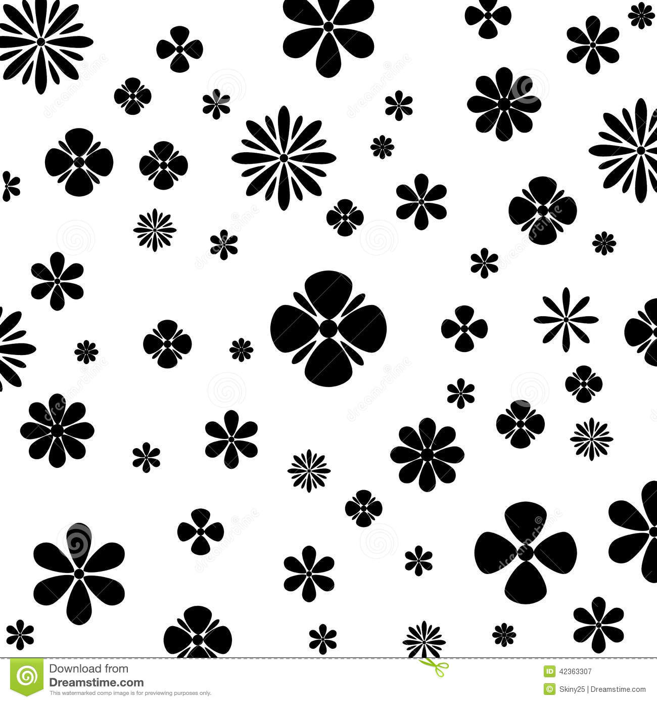 Black and White Flower Vector