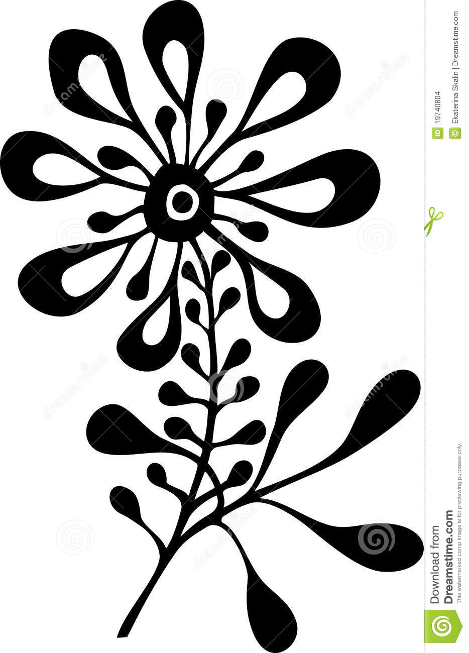 Black and White Flower Vector