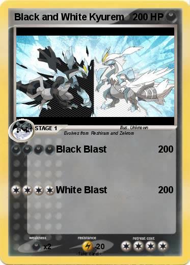 Black and White Kyurem Pokemon Cards