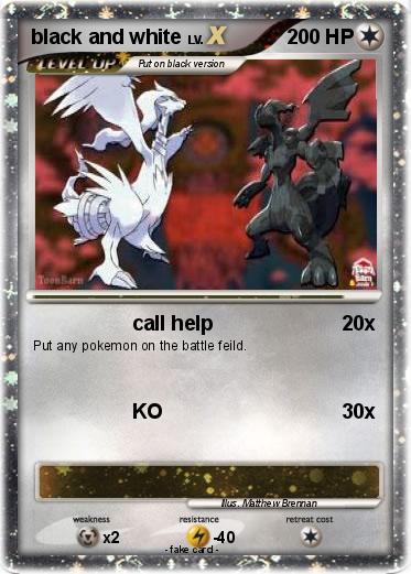 Black and White Pokemon Cards