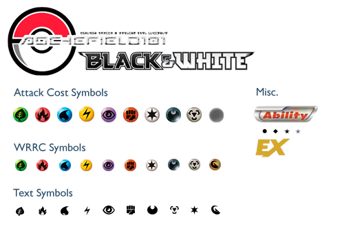 Black and White Pokemon Type Symbols