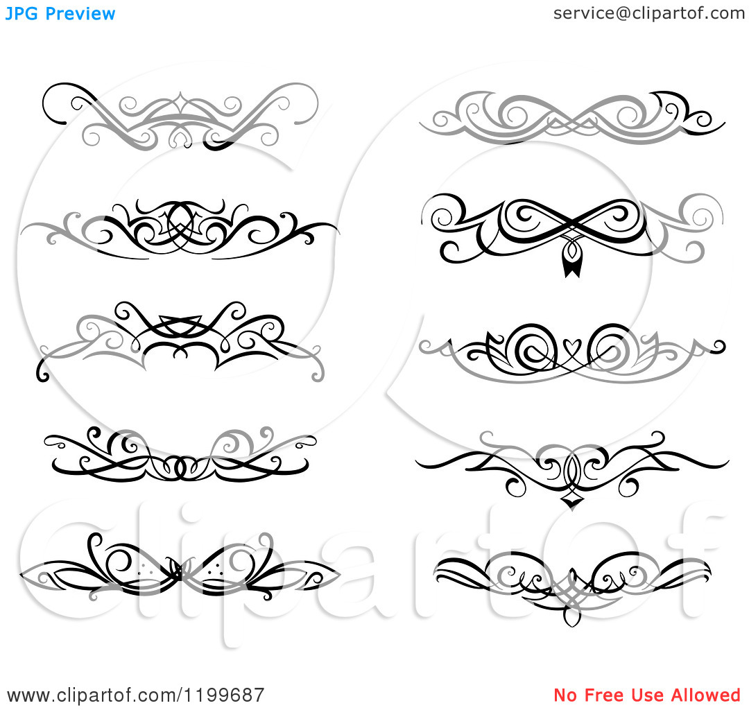 Black and White Swirl Border