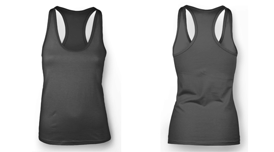 Black Tank Top Template Front and Back