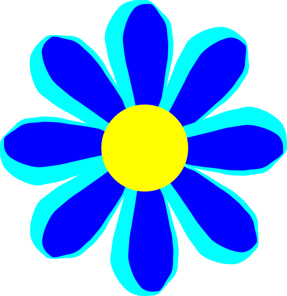 Blue Cartoon Flower