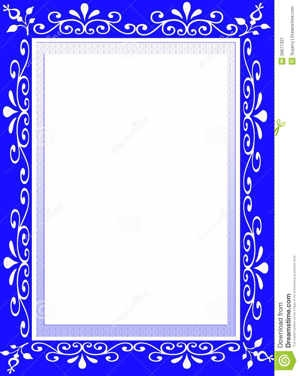 Blue Flower Borders and Frames