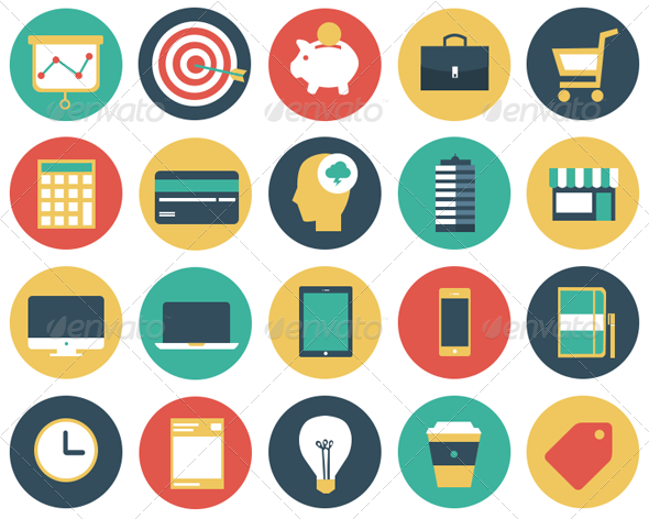 Business Icons Vector Flat
