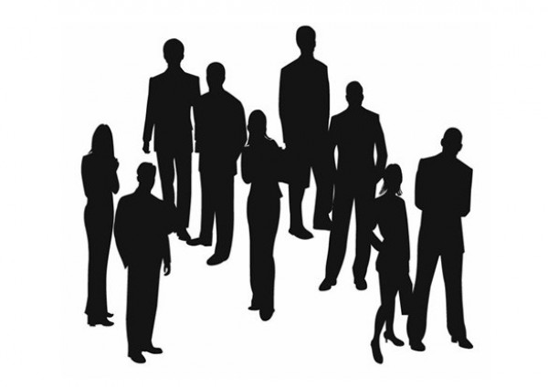 Business People Standing Silhouette