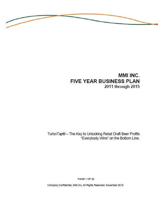 Business Plan Cover Page