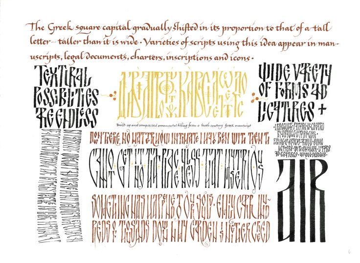 Byzantine Calligraphy Alphabet