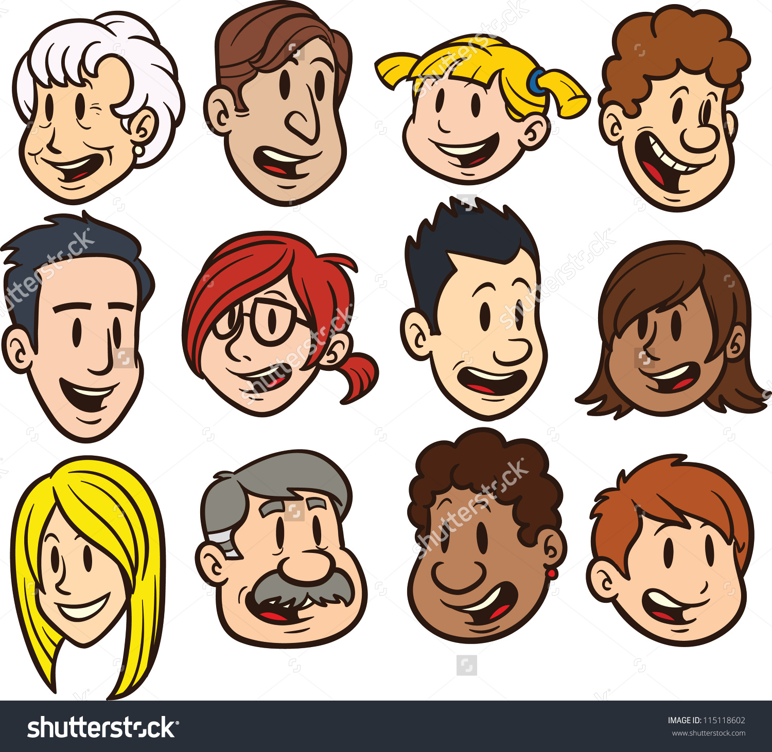 Cartoon Faces Clip Art