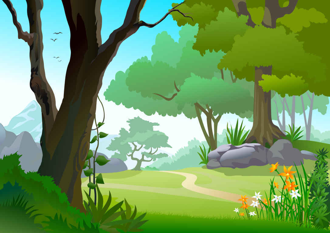 Cartoon Forest Tree Landscape Cartoon Forest Tree Landscape
