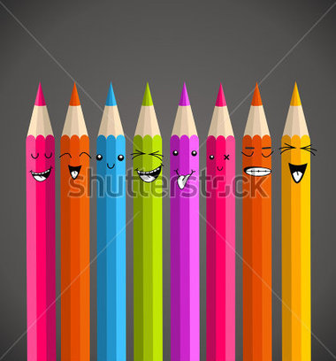 Cartoon Pencils with Faces