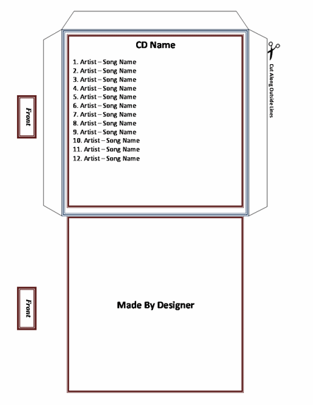 CD Envelope Template Microsoft Word