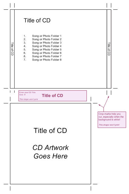 CD Jewel Case Template CD Jewel Case Template