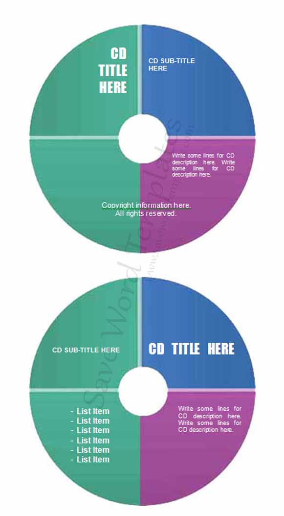 CD Label Template Microsoft Word