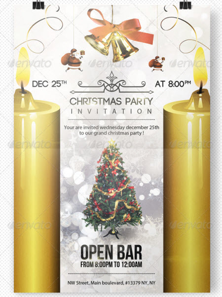 Christmas Party Invitation Flyer Templates Free