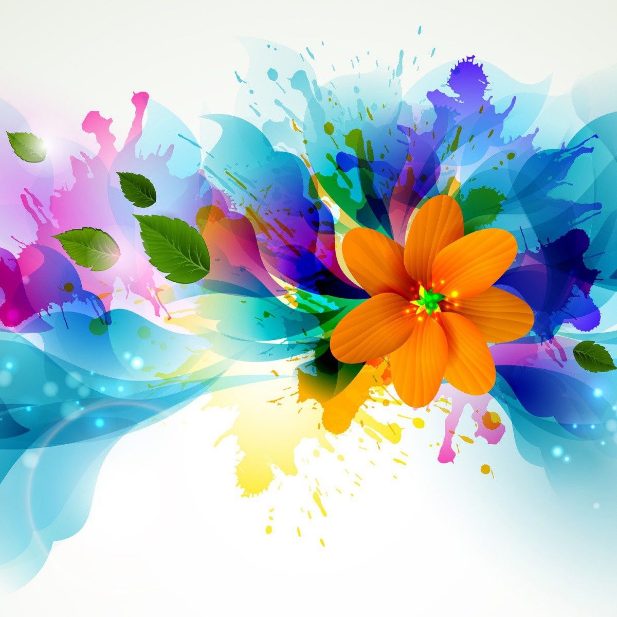 Colorful Abstract Art Flowers