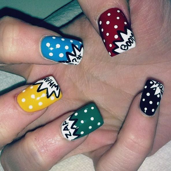 Comic Book Nail Art Designs