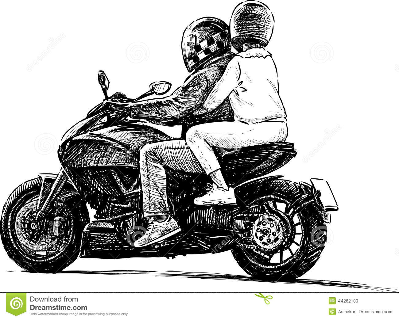Couple Riding On Motorcycle
