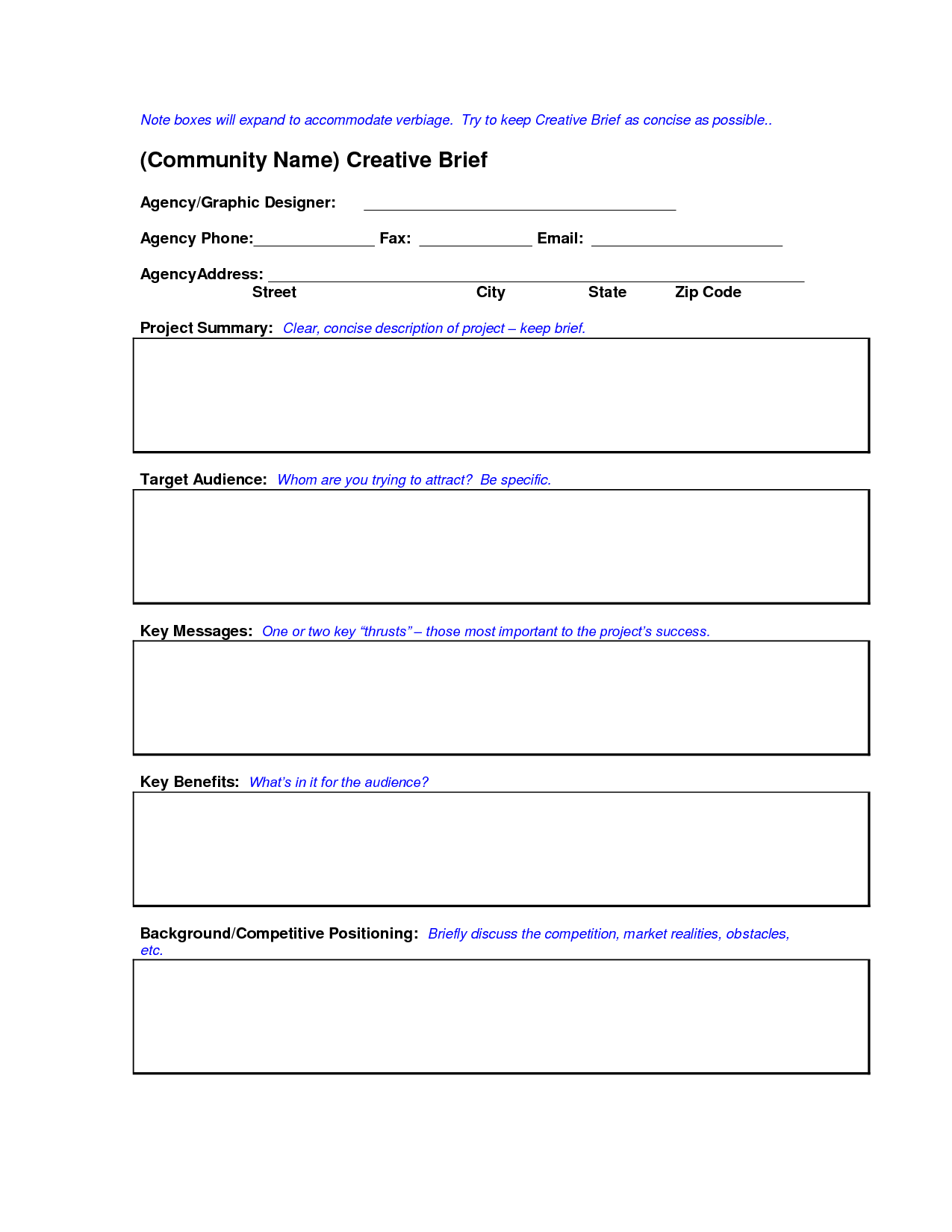 Creative Brief Template Creative Brief Template