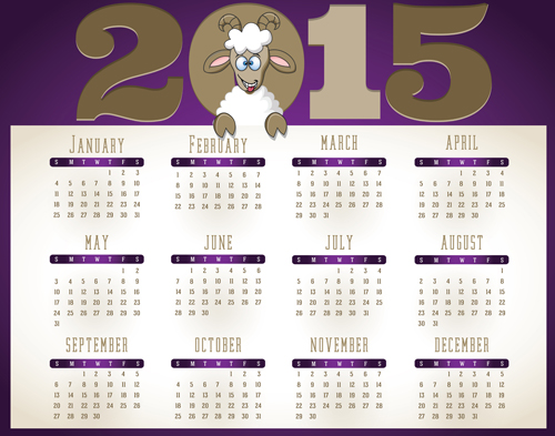 Creative Vector 2015 Calendar